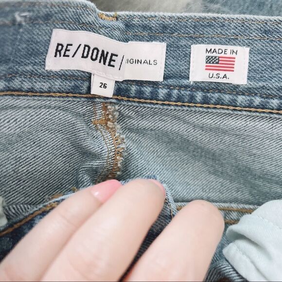 RE/DONE The 70'S Ultra High Rise Cuffed Bell Bottom Jeans size 26” - Picture 6 of 11